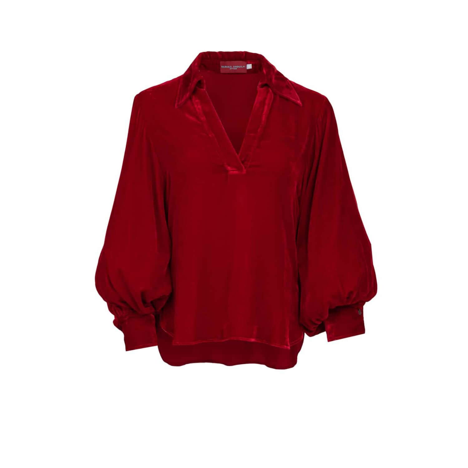 SOPHIE VELVET BLOUSE RED