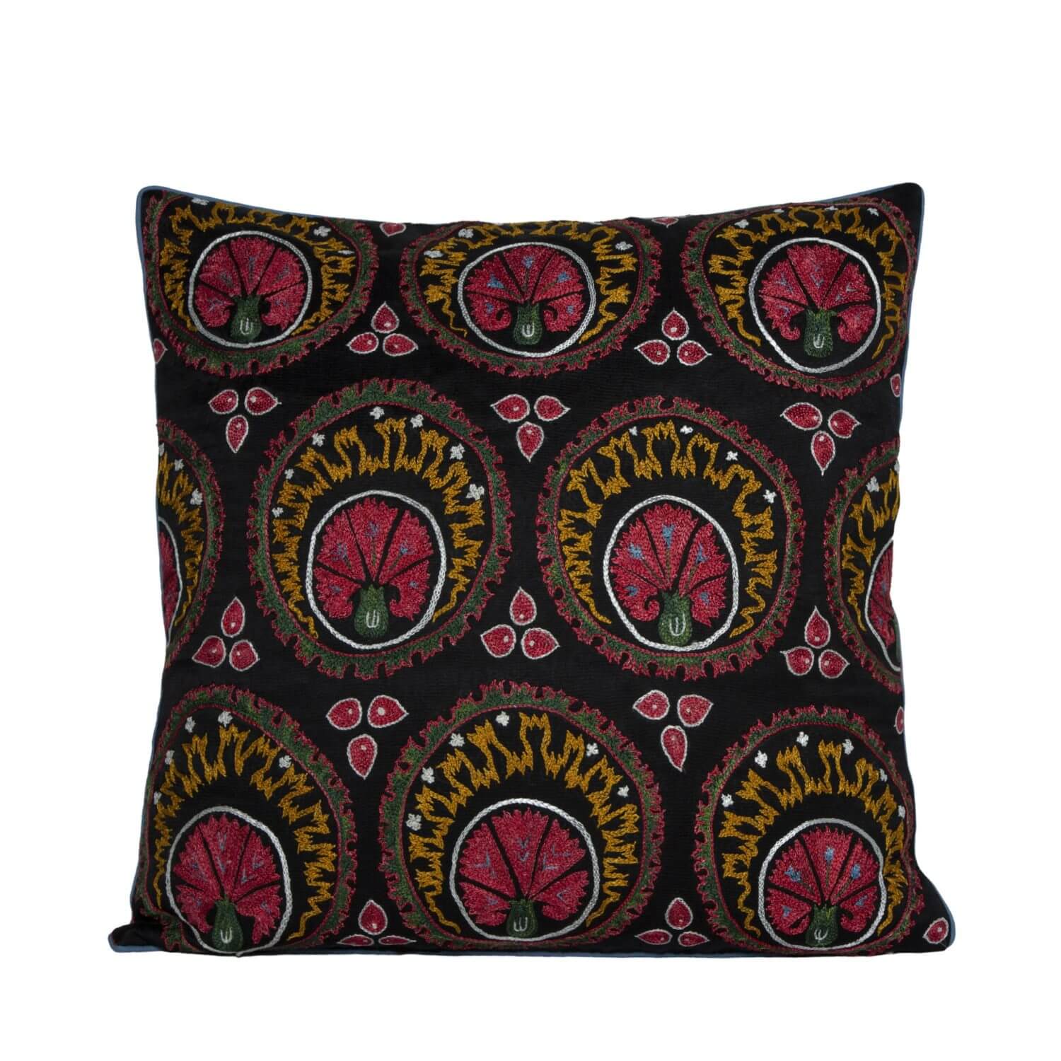 LARGE SUZANI BLACK/RED CUSHION