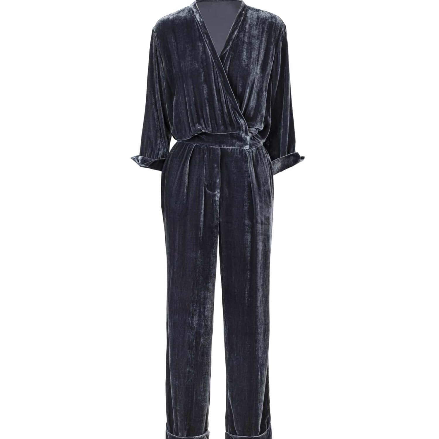 SYLVINHA JUMPSUIT VELVET GREEN GREY