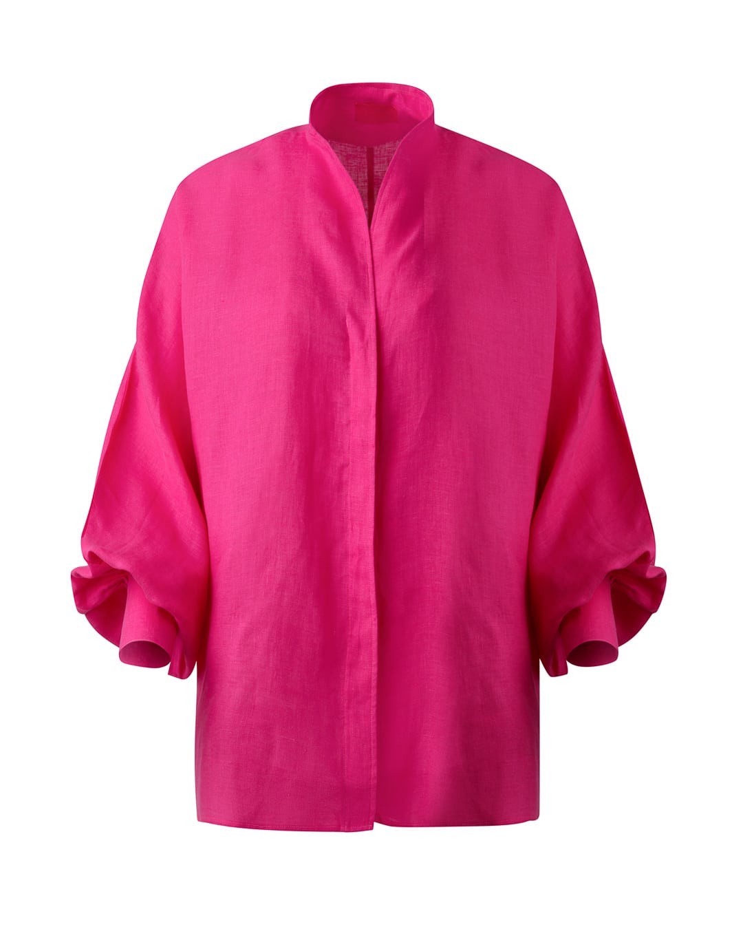 BALLOON OVERSIZE LINEN SHIRT FUSCHIA