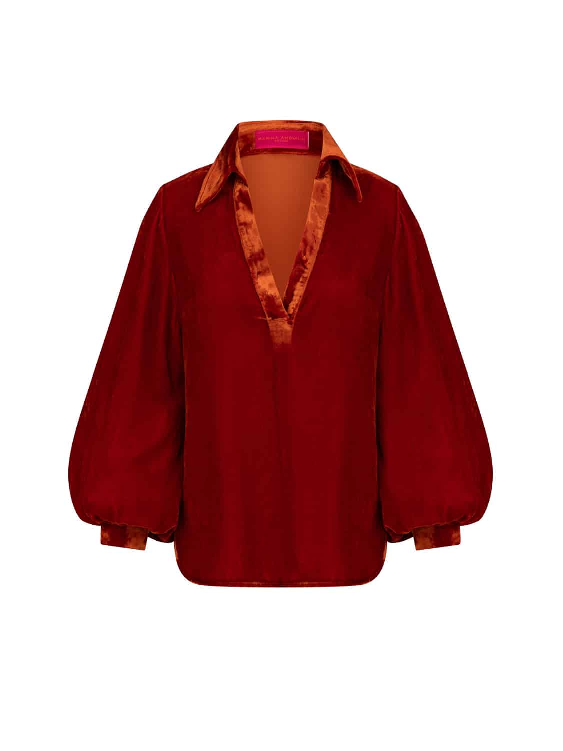 SOPHIE VELVET SHIRT BRIGHT ORANGE