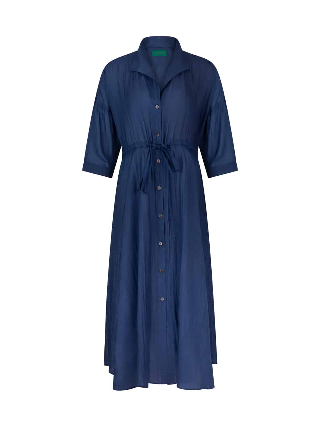 NEW MARINA DRESS SILK PLAIN NAVY BLUE
