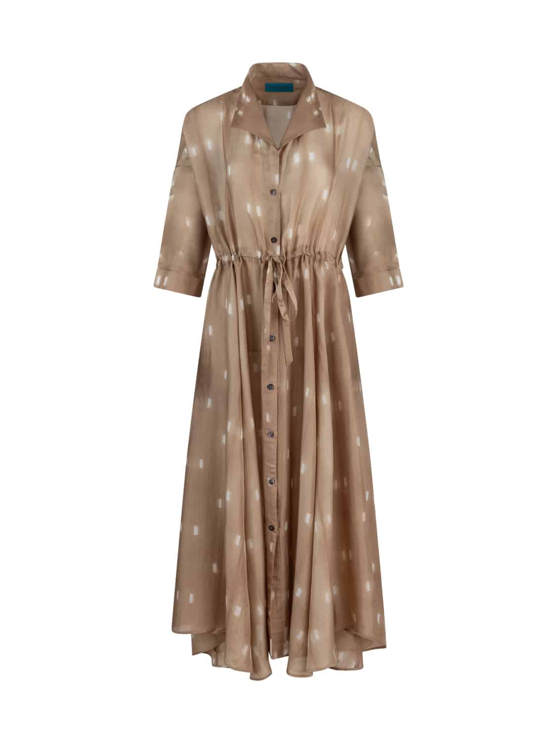 NEW MARINA DRESS SILK TICTIC BEIGE CREAM