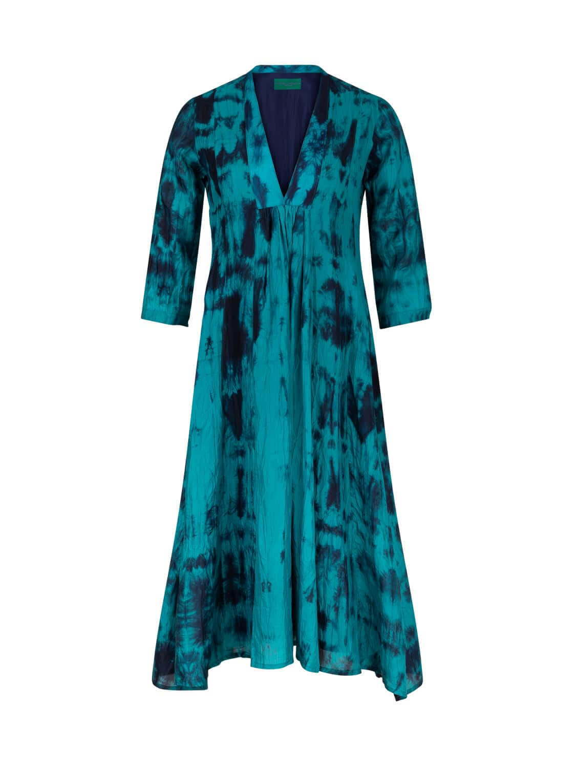 PATTY DRESS SILK TIEDYE MARBLE BLUE