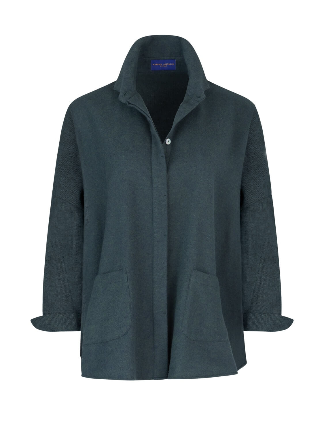 GABY SQUARE COTTON SHIRT DARK GREEN