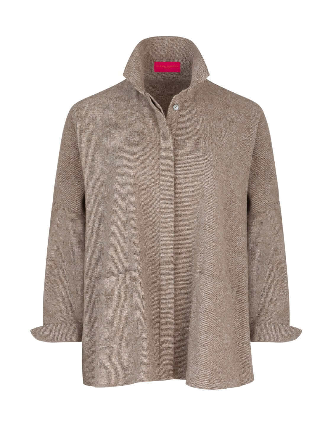 GABY SQUARE COTTON SHIRT FISH BONE SAND