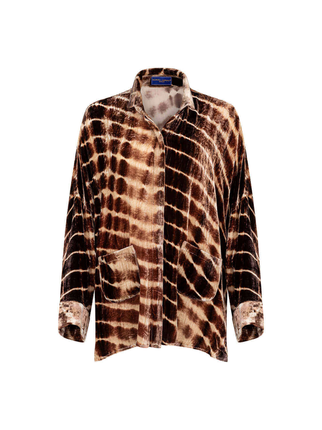 GABY SHIRT VELVET TD CROCO BROWN CHAMPAGNE