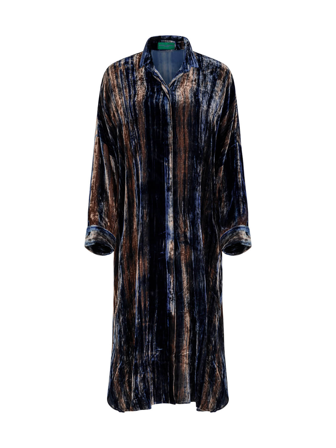 GABY DRESS VELVET STRIPE BLUE GREY