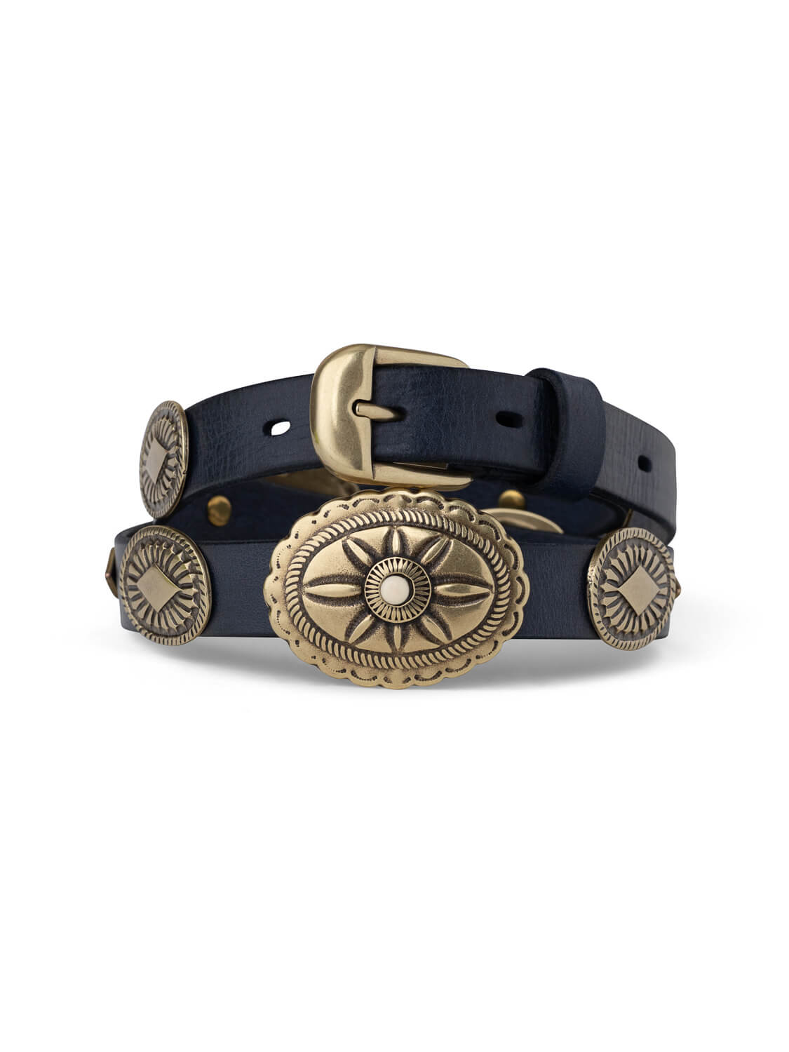 MARINA LEATHER BELT BLUE