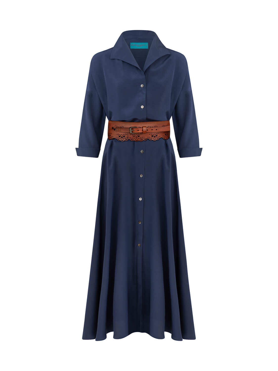 PERRINE DRESS CREPE DE CHINE NIGHT BLUE