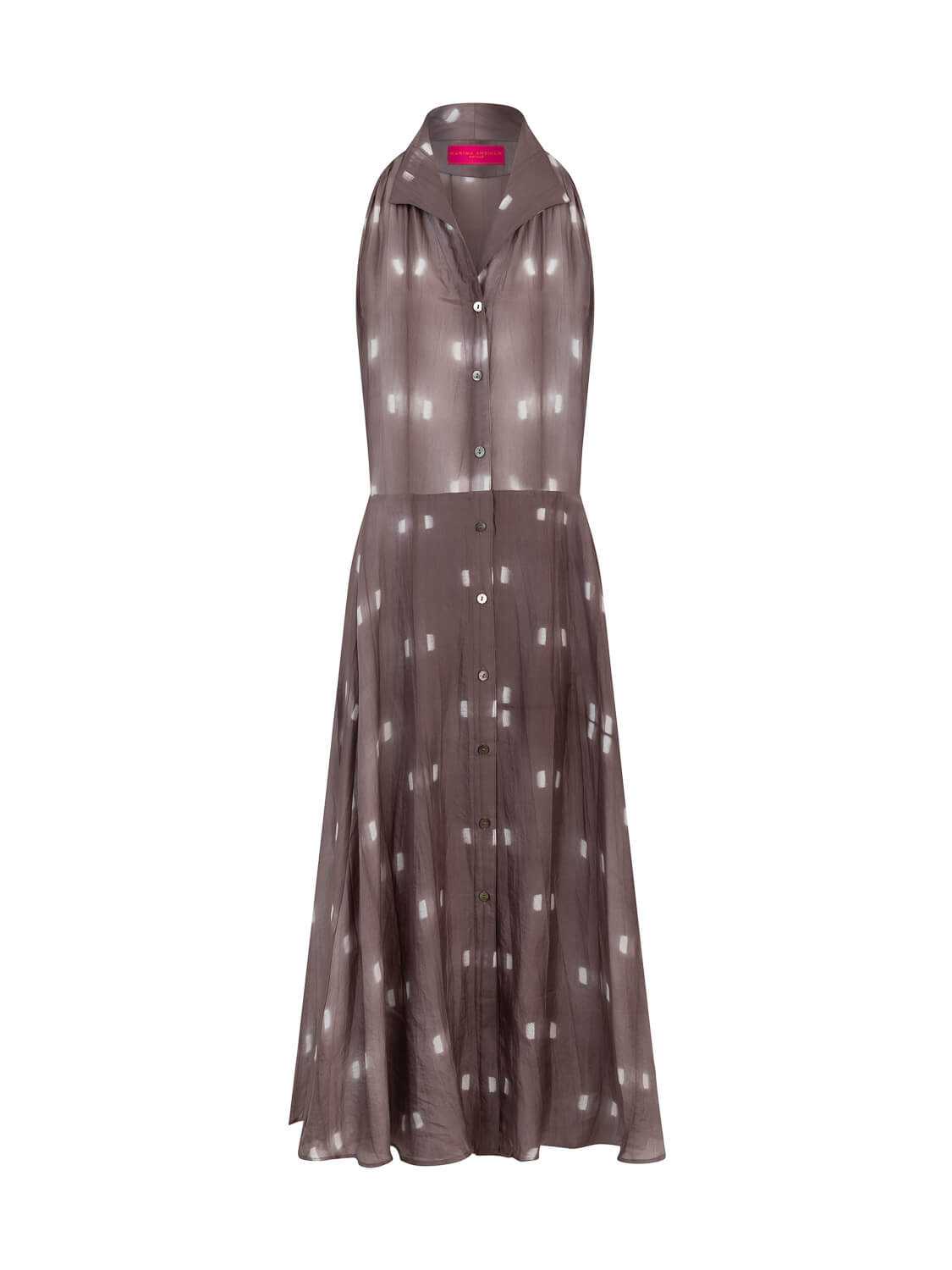 PERRINE DRESS SILK TICTIC TIEDYE GREY GREEN