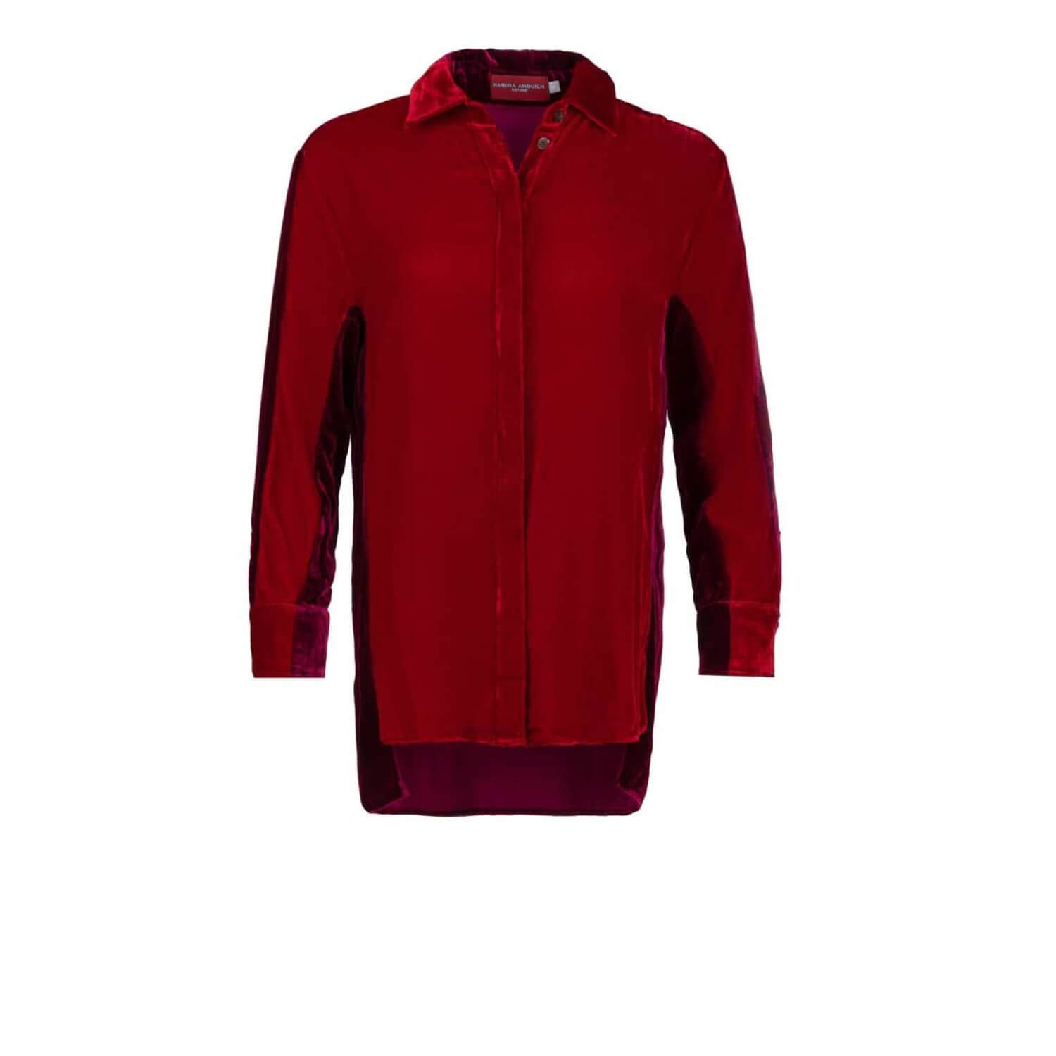 ELVIRA VELVET SHIRT RED/ BURGUNDY